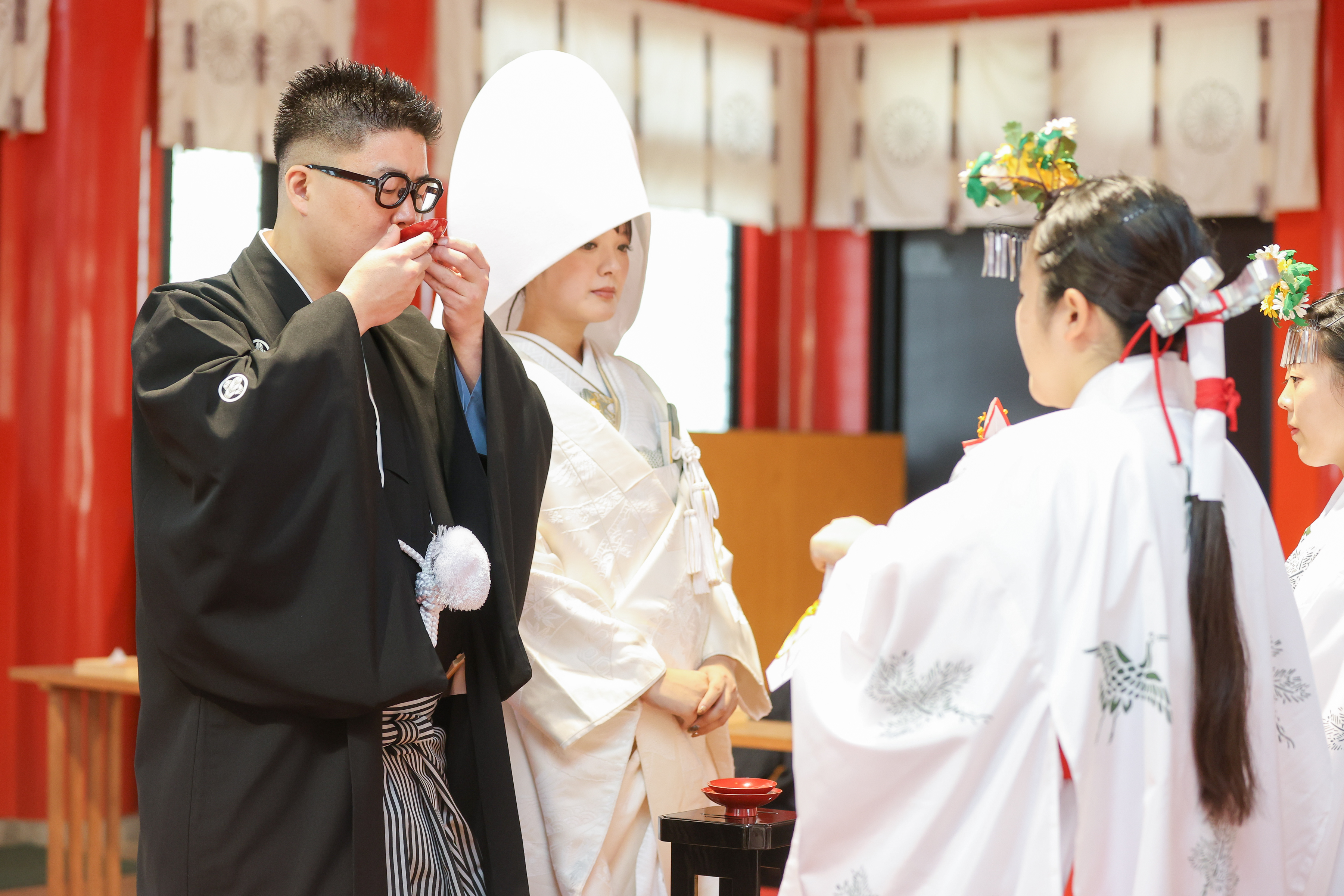 護国神社での厳かな挙式
